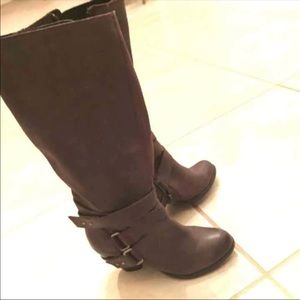 Fergie Legend Too Brown knee high boots size 8